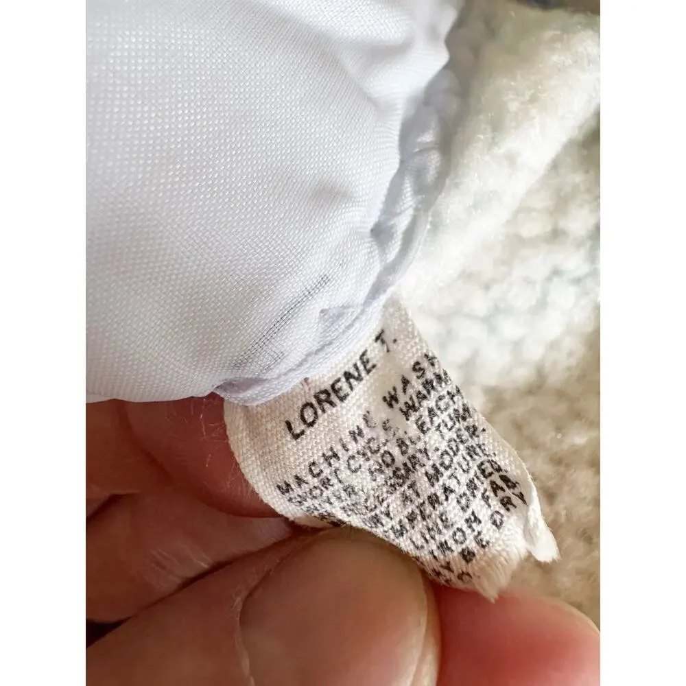 Vintage Cotton Woven Baby Blanket Blue Embroidered Waffle Satin Trim Large 68x88